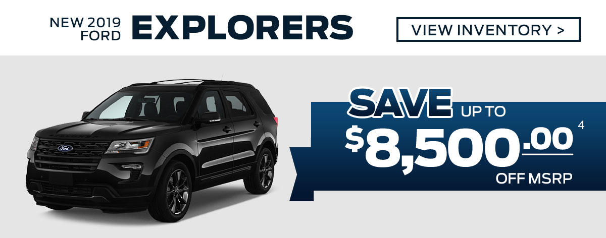 New 2019 Ford Explorers - Up to $8,500 Off!